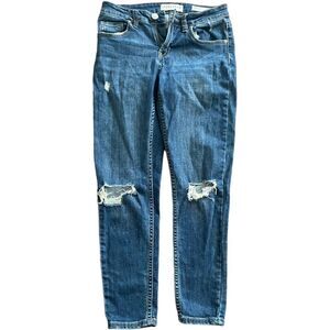 Bullhead Jeans 23 skinny boyfriend distressed medium blue wash